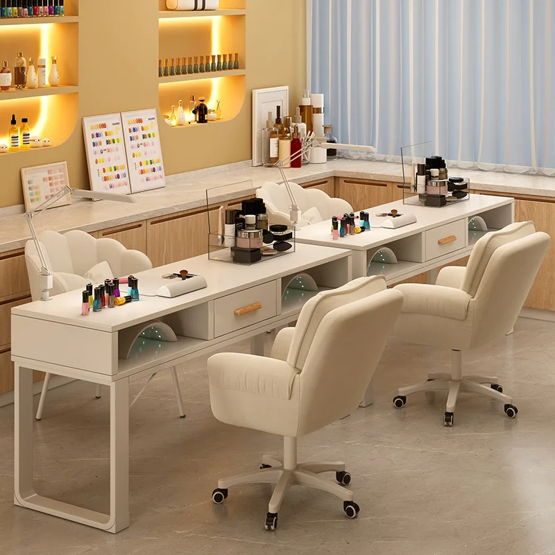 

Modern French Nail Desk With Drawers Minimalist Storage Glamour Nail Table Nordic Design Table Onglerie Nail Salon Furniture
