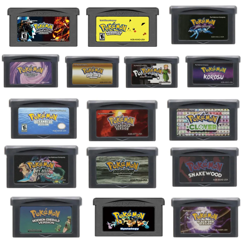 GBAPokémon Series Game Cartridge Silver Rival Rom Hack 32 Bit Video Game Console Collection Card