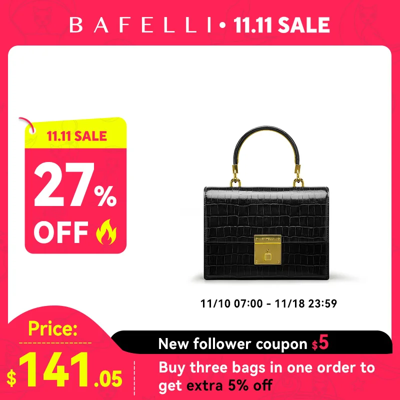 TREND BAFELLI WOMEN\'S HANDBAG 2023 LUXURY BAG CROCODILE GRAIN LEATHER EVENING FASHION BUSINESS LADY WOMEN FEMALE CROSSBODY