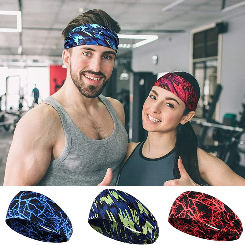 Print Elastic Hair Band Cycling Running Hair Accessories Yoga Sport Headband Tennis Gym Headscarf 1PCS DIY Stretch Bandage