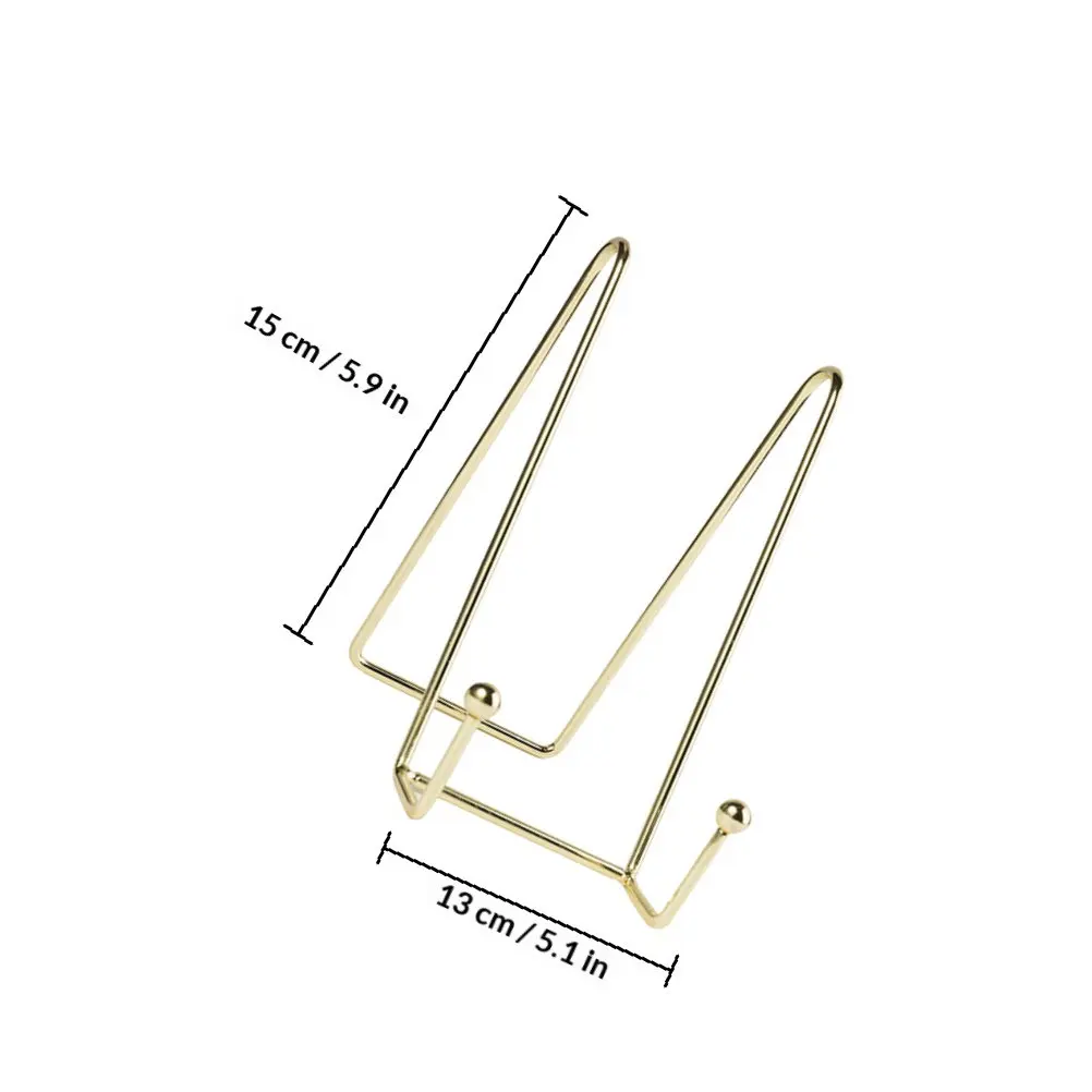 Photo Display Rack Polished Iron Desktop Stand Rounded Edge Stable Triangular Design Book Plate Frame Album Display
