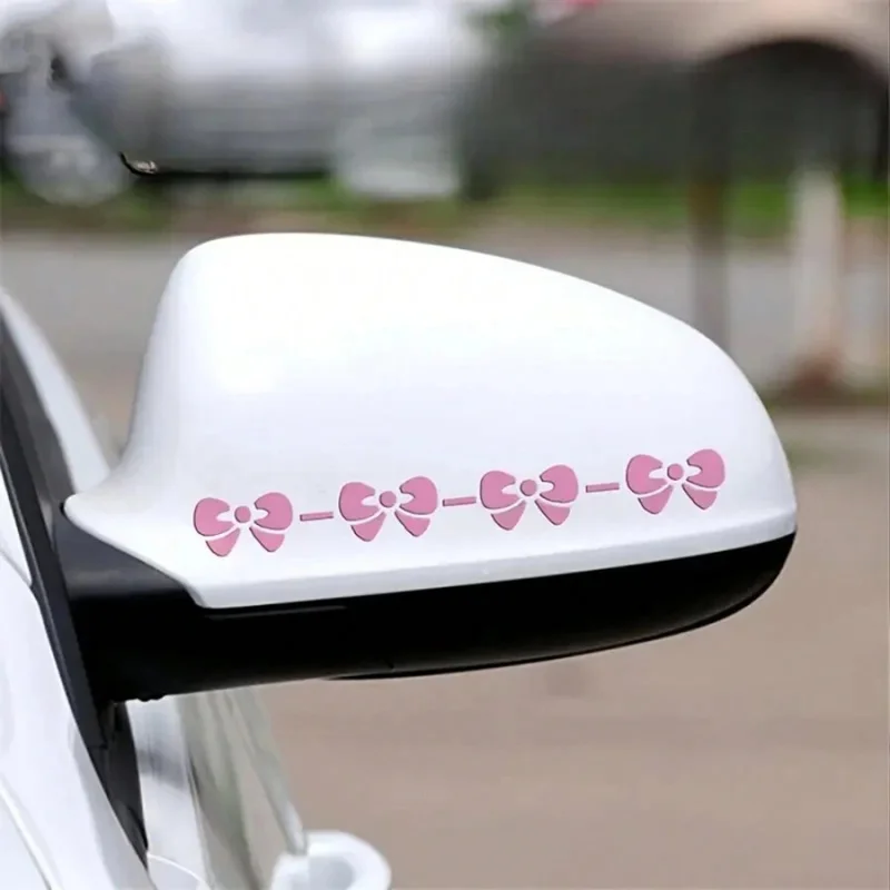 2pcs Of Cute Bow Waterproof Car Stickers - Perfect For Car Windows And Laptops, Girl Accessories, Car Stickers, Cute