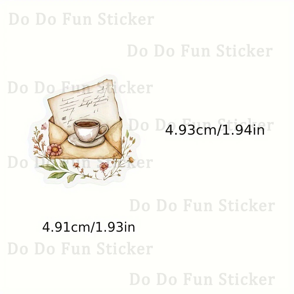 50 pçs artístico e criativo retro envelope pet adesivos à prova dwaterproof água e óleo diy copo de água caixa papelaria portátil caso do telefone