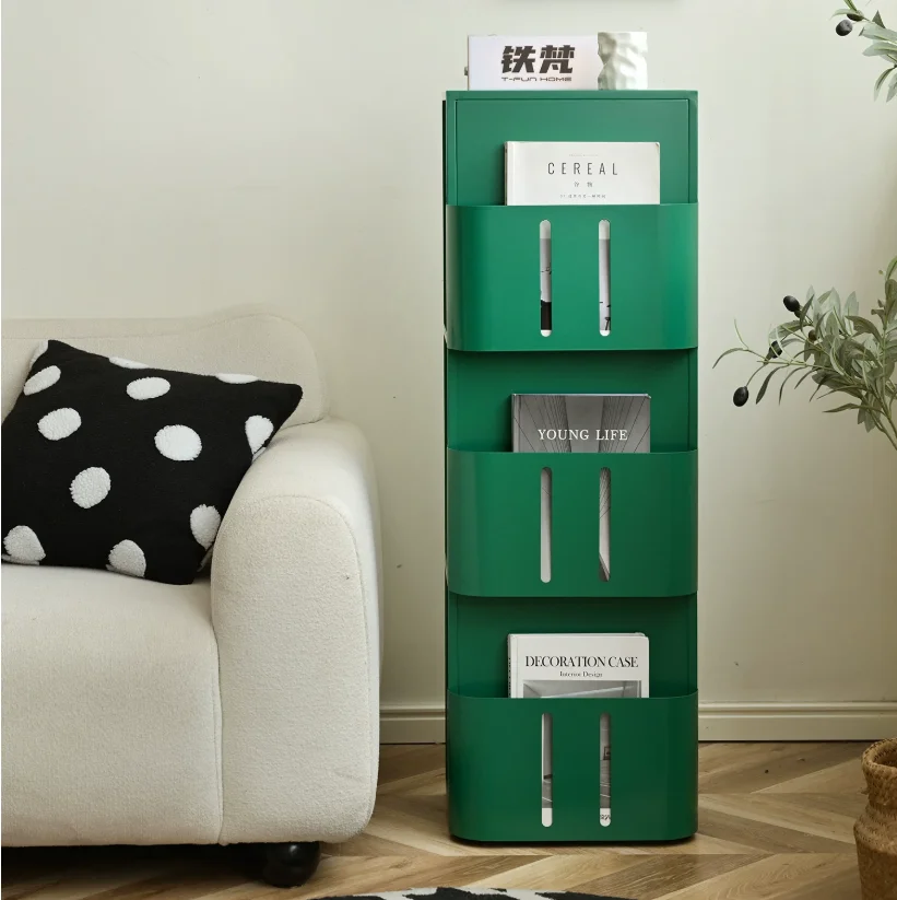 Factory-made modern multi-layer metal removable living room cabinet children's magazine rack corner narrow bookcase wall-mounted