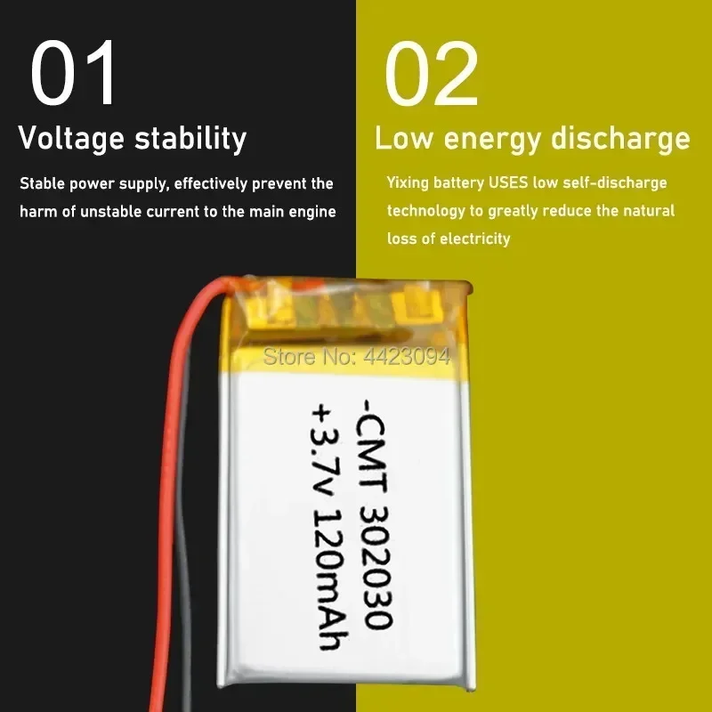 Good Qulity 3.7V 120mAH,302030 Polymer lithium ion / Li-ion battery for TOY,POWER BANK,GPS,mp3,mp4