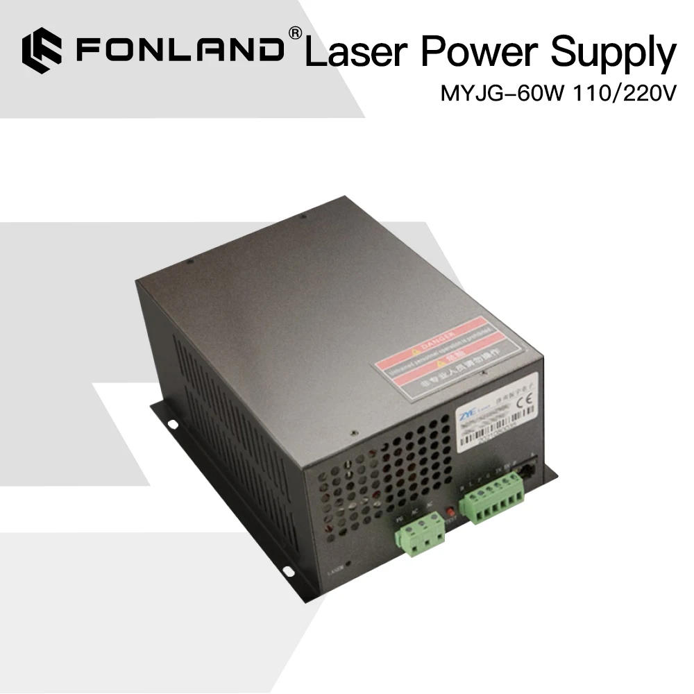 Fonland 60W CO2 Laser Power Supply MYJG-60W 110V/220V for Reci Yongli Laser Tube Engraving Cutting Machine Fast Shipping