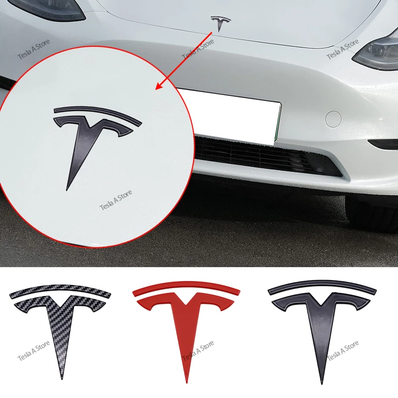 1 PC Replacement Front Label Trunk Label for Tesla Model 3 Mode Y Logo Rear Tail Label Car Accessories Personalized Car Sticker