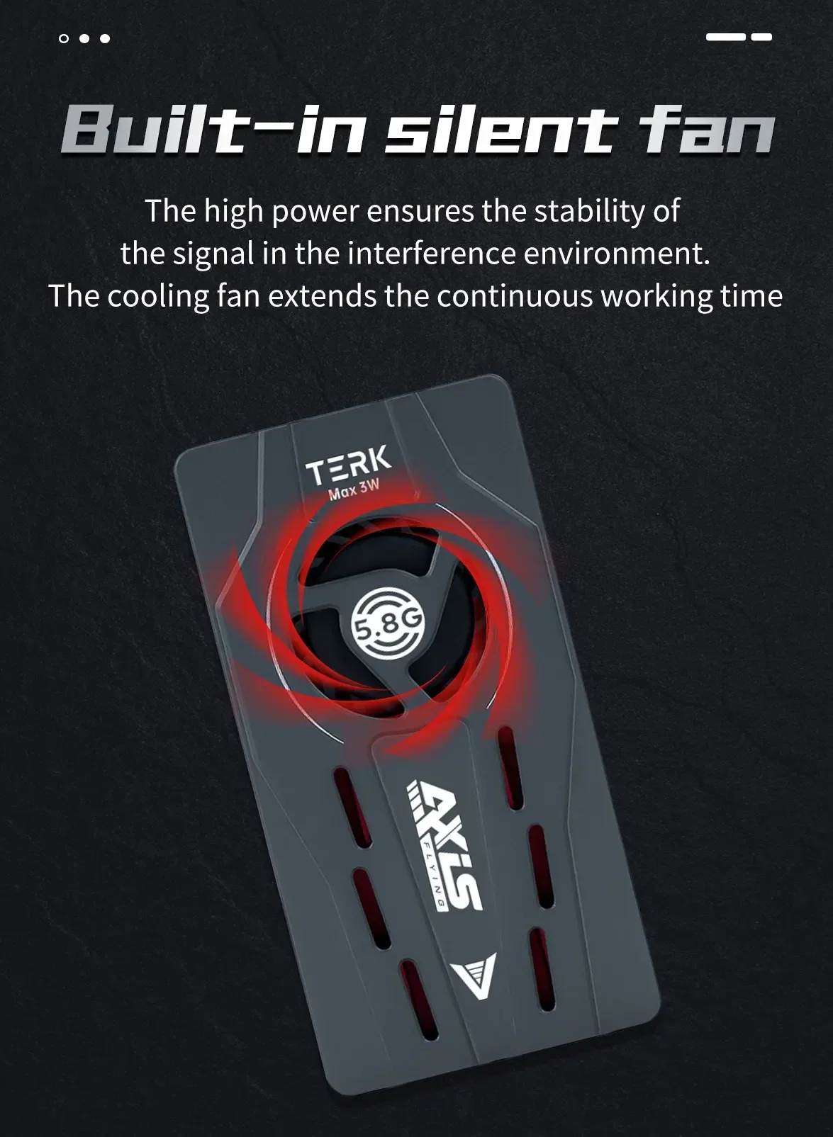 

Axisflying ROCK 5.8G 3W VTX Встроенная противопомеховая двухъядерная передача изображения MLC для дрона