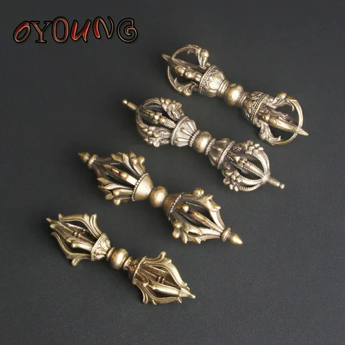 골동품 구리 바즈라 페슬 풍수 장식, 종교 컬렉션, 부처님 악기, 홈 장식, 빈티지 황동 책상 장식