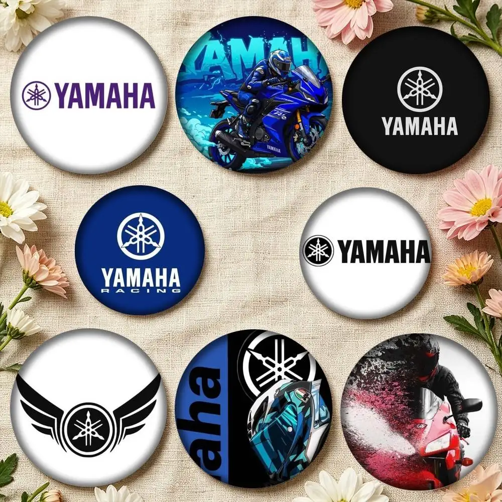 

Y-YAMAHAs Logo 25 32 44 58 75mm Badges Personalized Round Brooches Pins Accessory Gift