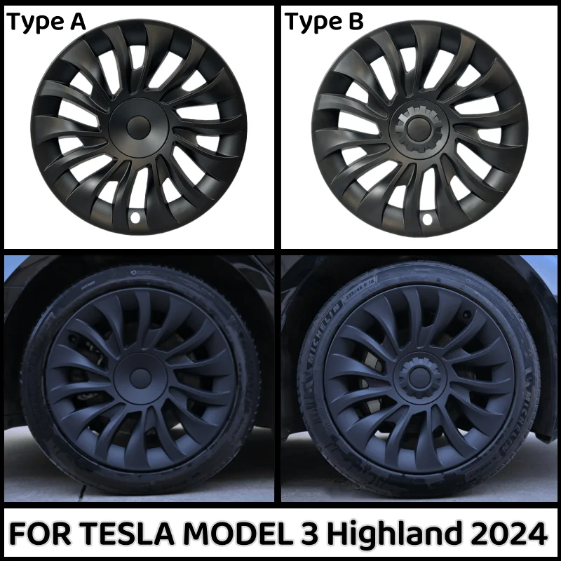 

4PCS Wheel Cover For Tesla Model 3 Highland Version 18-Inch Hub Caps Performance Replacement Wheel HubCap Full Rim Cover 2024