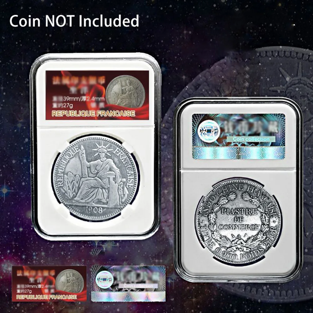 4pcs 39mm Professional Coin Collection Slab Display Storage Case Box Holder Silver Dollar Collection Box, Protection Box, Identi