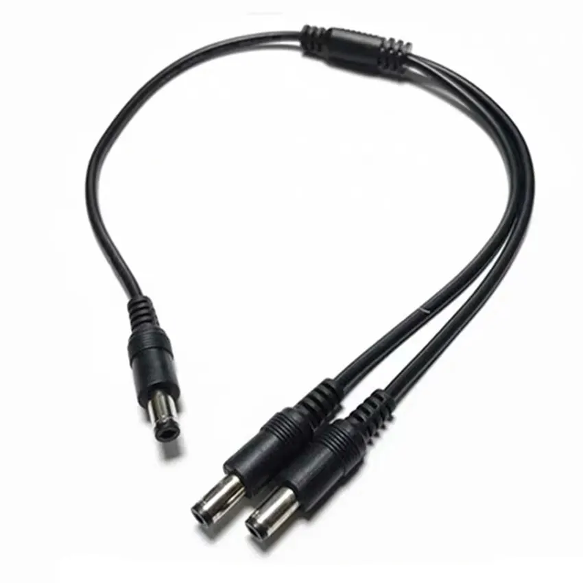 1PCS 5.5mm*2.1mm 1 Male to 2 Male Connector Male to Male Plug DC Power Splitter Cable CCTV LED Strip Light Power Supply Adapter