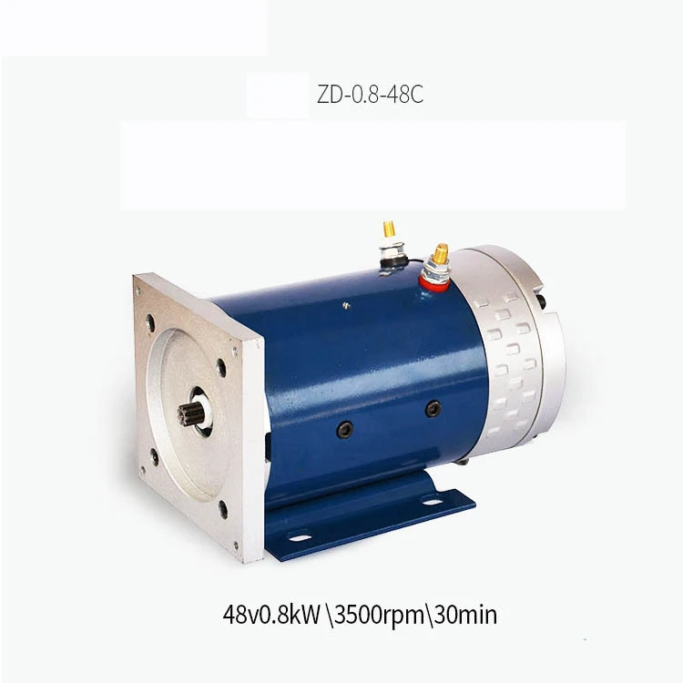 48V 60V 72V 800W Brushed DC Motor Nine-tooth Spline Copper Core Power Unit Motor Hydraulic Oil Pump Sanitation Tricycle Motor