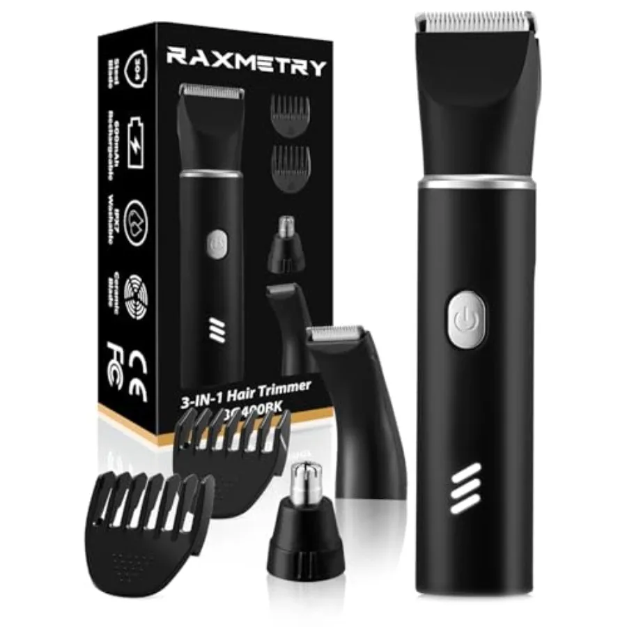 

Body Hair Trimmer for Men-Manscape 3 in 1 Electric Razor Groin GroomerIPX7 Waterproof Versatile Hair Trimmer for Ball/Pubic/Che