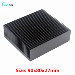 Aluminum Heatsink 90x80x27mm Black Radiator Heat Sink Cooler for LED Chip Electronic heat dissipation Cooling