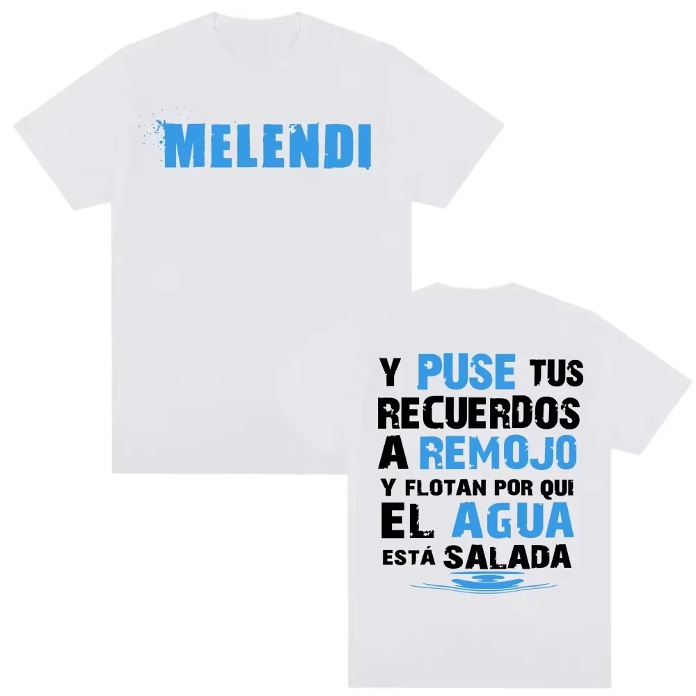 

Футболки Melendi Lagrimas Desordenadas с принтом букв для мужчин и женщин, готическая уличная футболка в стиле Харадзюку, высококачественный топ из чистого хлопка
