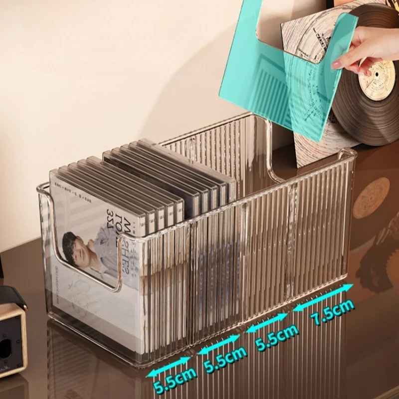 CD سجل صندوق تخزين صينية كاسيت جمع حجرة التخزين الاكريليك صندوق مقاوم للغبار مع غطاء تخزين ألبوم القرص جديد #6