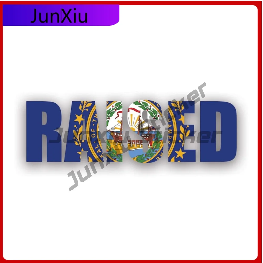 New Hampshire Raised State Flag Stickerwaterproof Cool Window Waterproof Vinyl Decal For Outdoor Safety Warnings High Quality