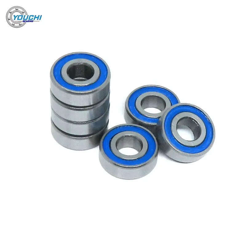 10pcs 5x12x4 MR125 2RS Ball Bearing 5*12*4 Deep Groove Ball Bearing  MR125RS Bule Seals RC Bearing ABEC3