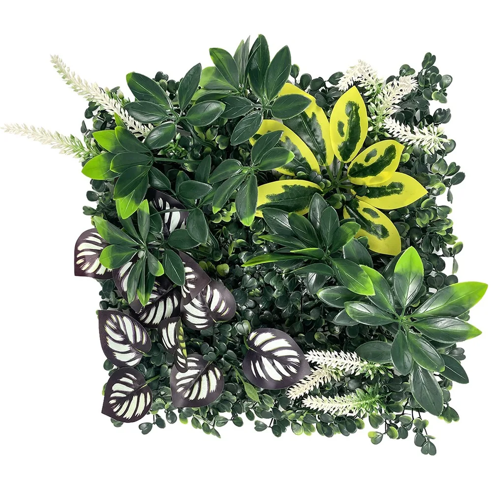 

DIY Artificial Plant Wall Panel Sunflower Durable Artificial Eucalyptus Carpet 25*25cm Lifelike Artificial Fern Grass Wedding