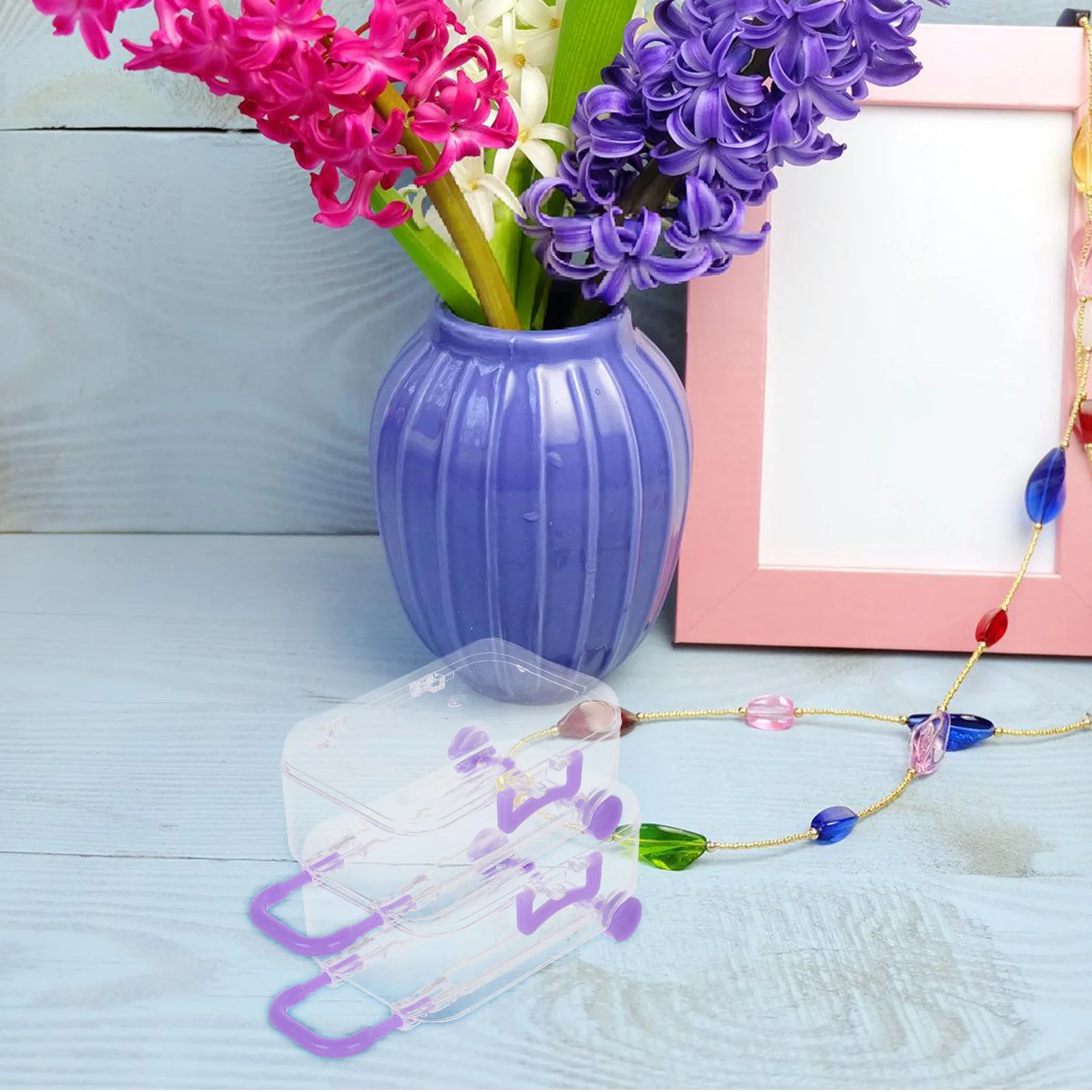 

12Pcs Miniature Transparent Suitcase Party Favor Boxes Travel Candy Holders Small Suitcase Storage Wedding Favor