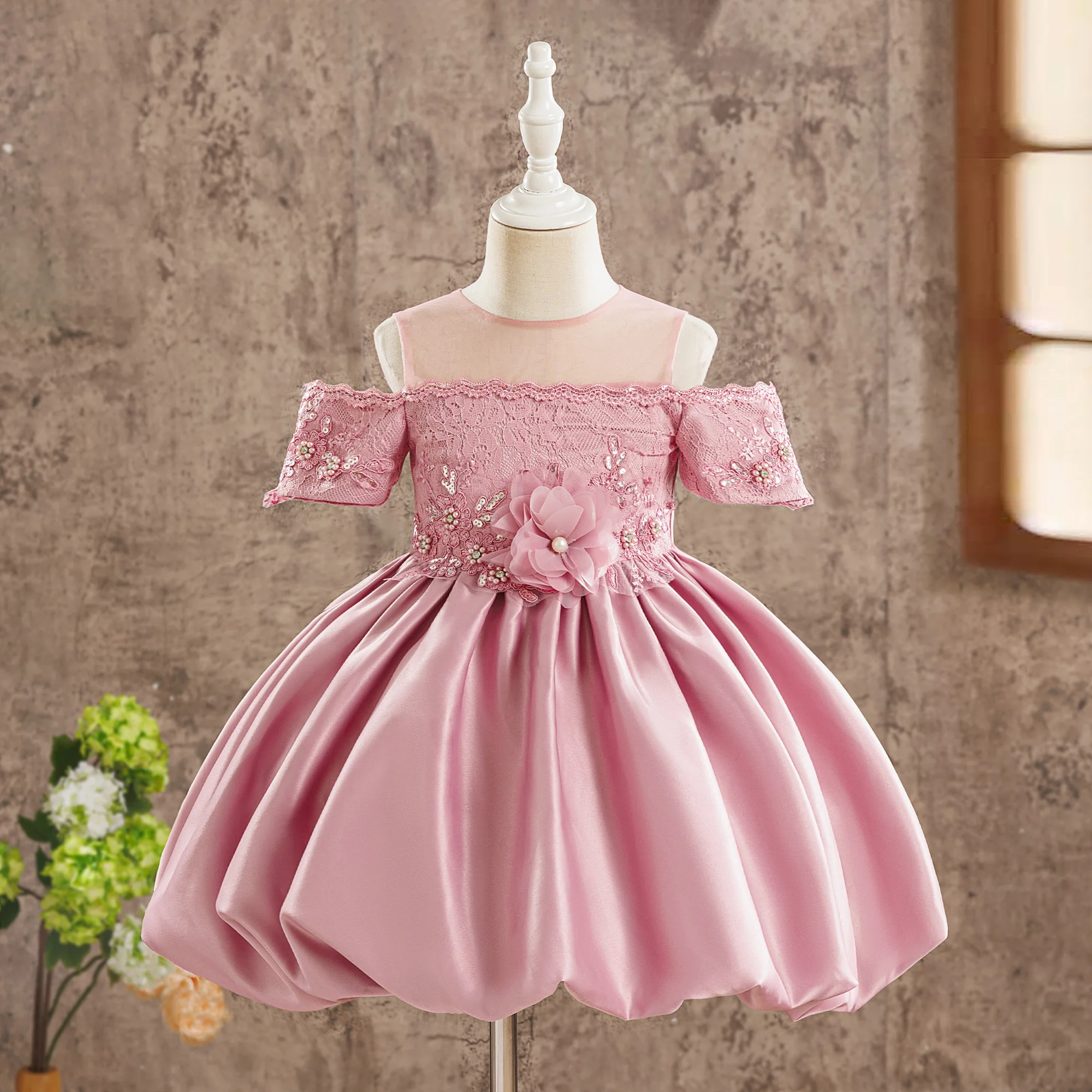 Elegant Bridesmaids Party Girls Dresses Wedding Birthday Princess Prom Dress Girl Baptism Graduation Piano Performance Gown