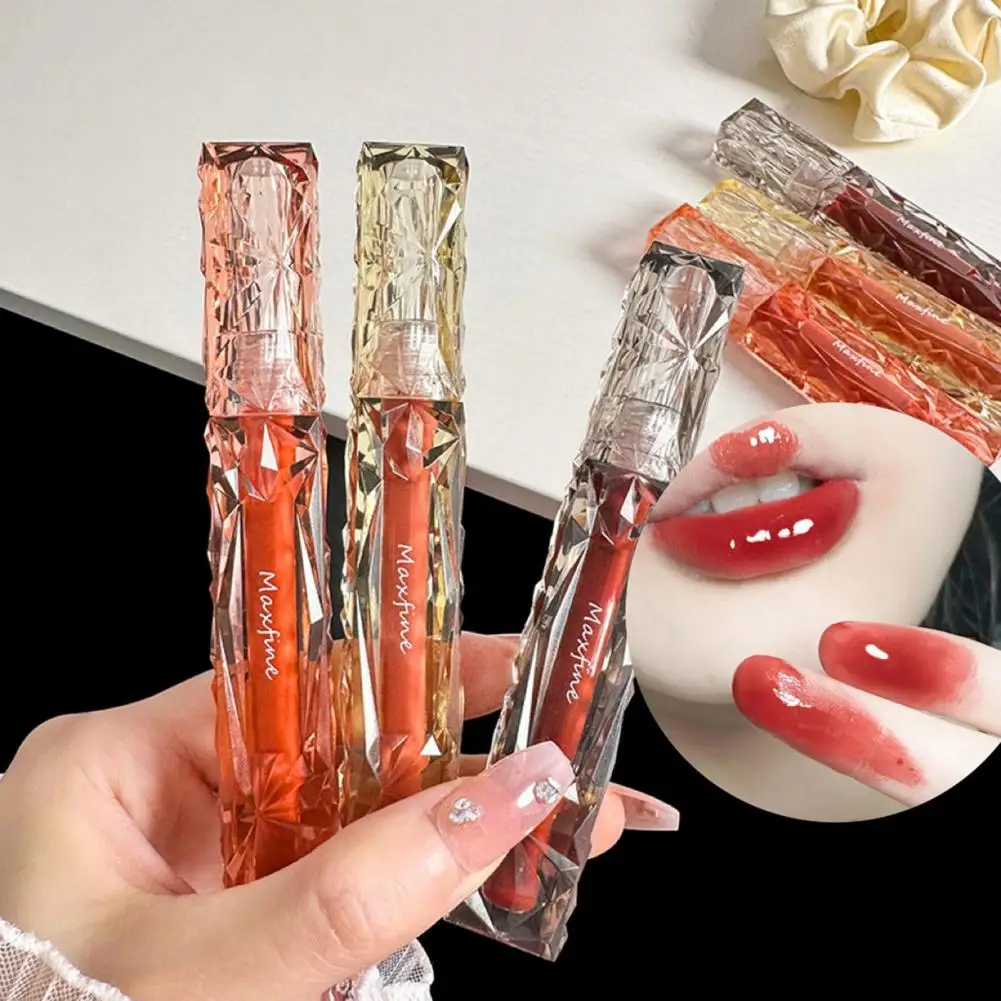 Nude Brown Mirror Water Lip Glaze Moisturizing Sexy Red Lip Tint Lipstick Makeup Long Lasting Non-stick Cup Lip Gloss Cosmetics