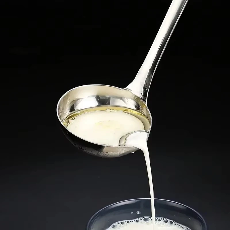 Stainless steel soup spoon, kitchen soup oil, soup fat separator spoon, skim spoon, soup filter spoon