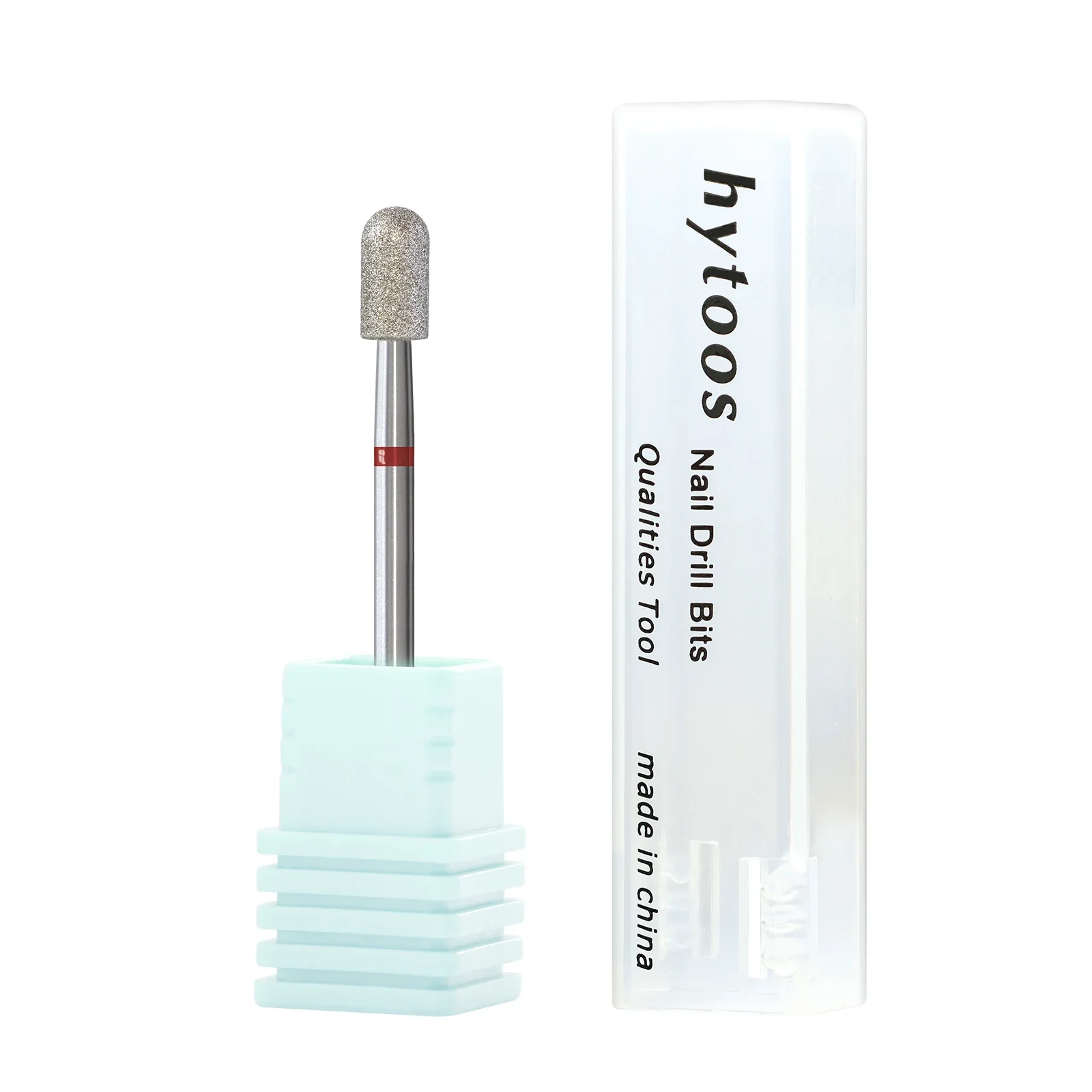 HYTOOS 4mm Round Barrel Diamond Nail Drill Bits Safety Under Nail Cleaner Dead Skin Remover Professional Manicure Tool