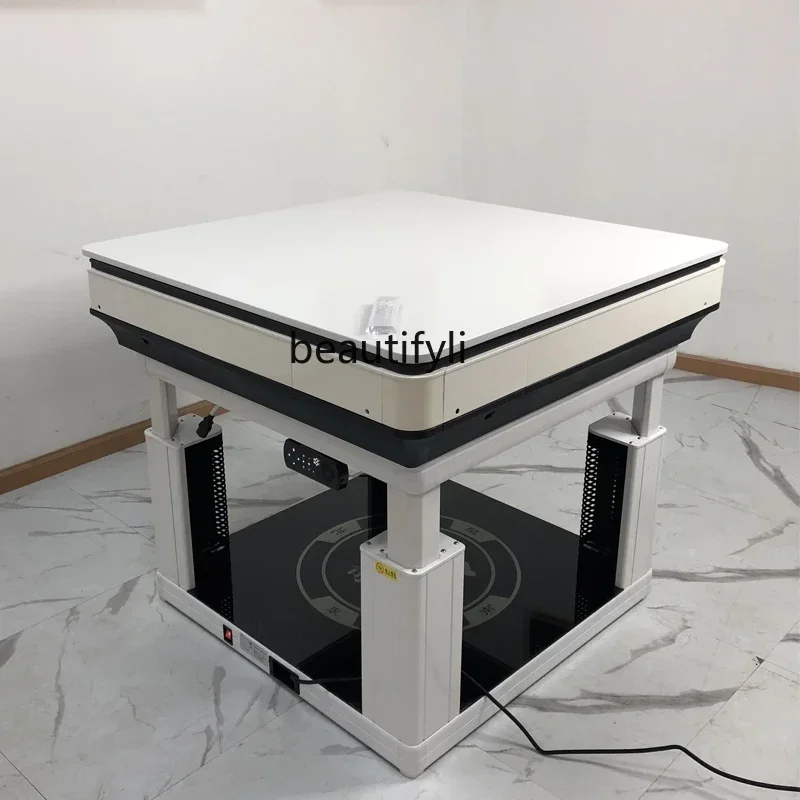 

Automatic dining table dual-purpose heating integrated mahjong table silent lifting heating fire table