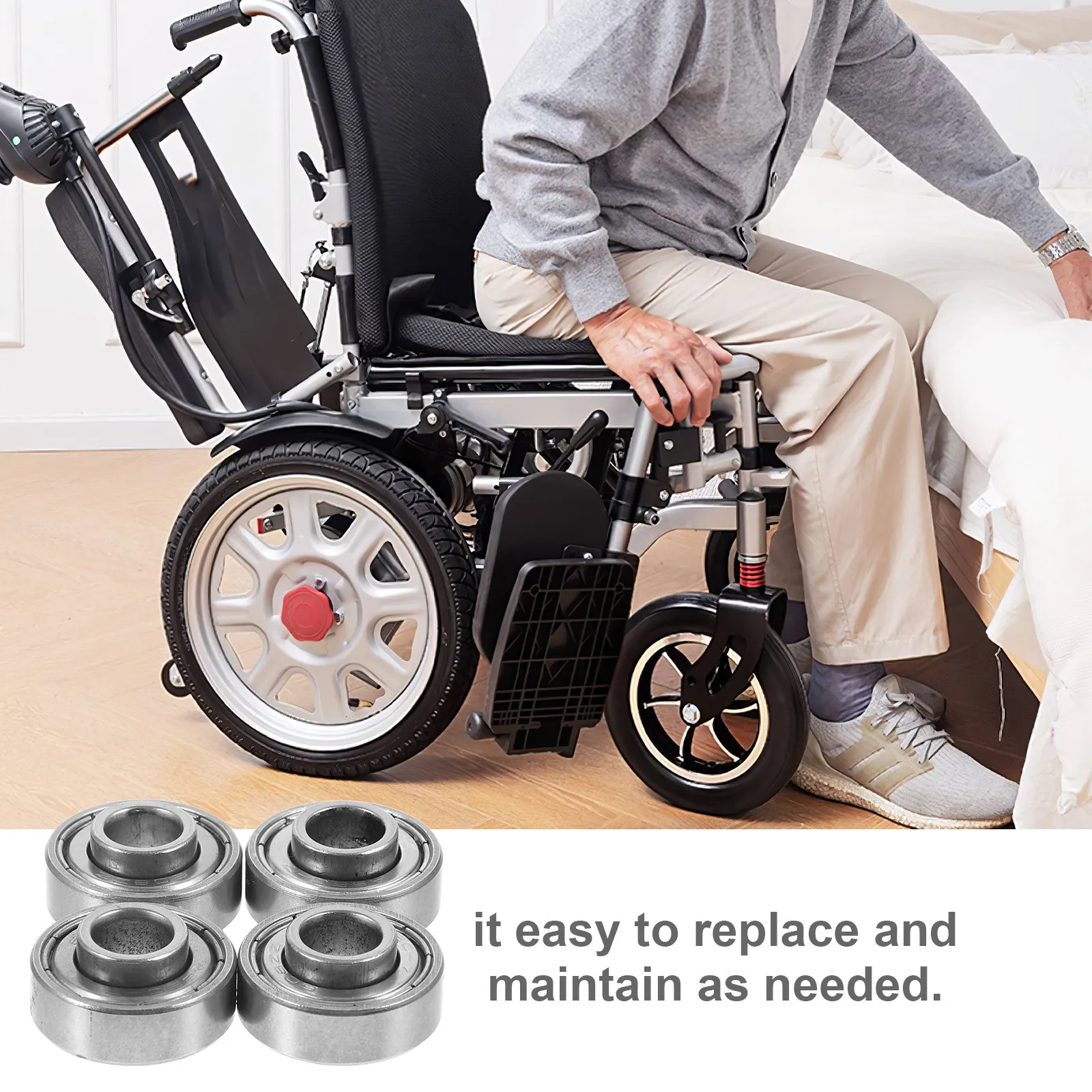 

4Pcs Wheelchair Ball Bearing Front Wheels Bearings Replacement Wheelchair Walker Small Ball Bearings Universal Caster Accesssory