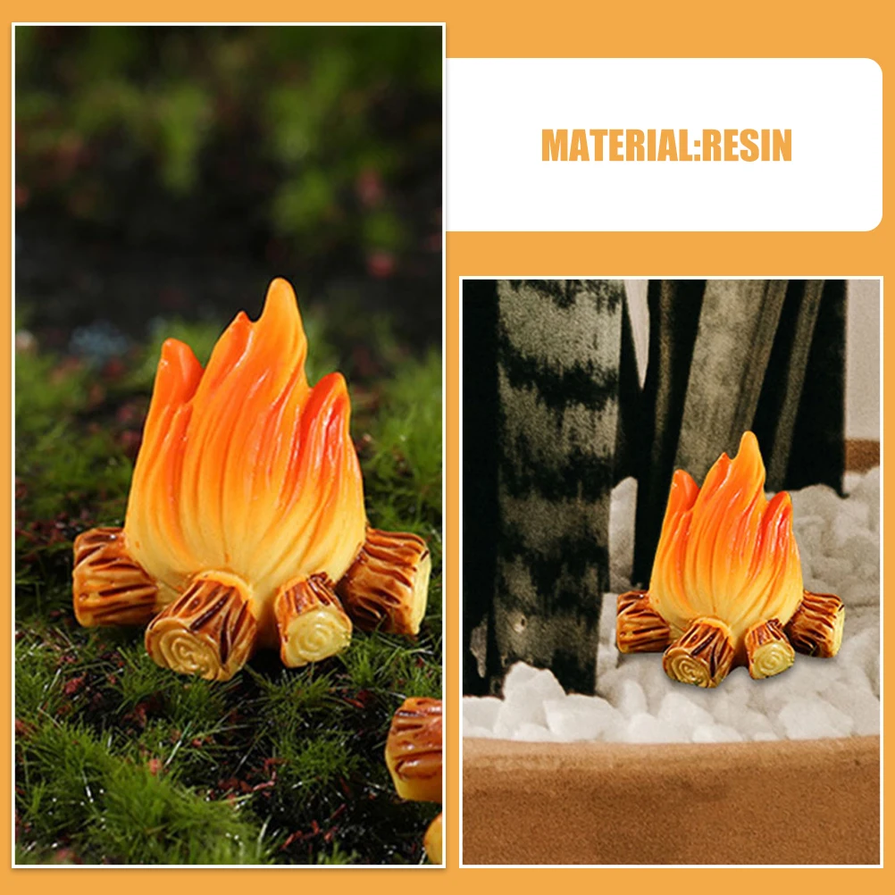 

8 Pcs Fire Decoration Ornaments Dollhouse Miniature Bonfire Building Supplies Landscaping Campfire Model Fairy Miniatures