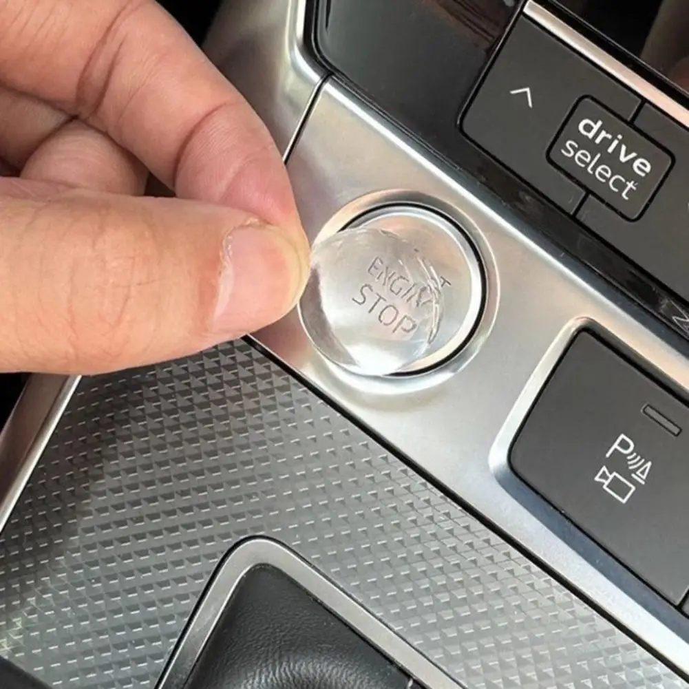 1/2 Stück Kristallklarer Schutzaufkleber für Auto-Zündschalter, geeignet für Start/Stopp-Knopf-Schutzfolie – Detail 8