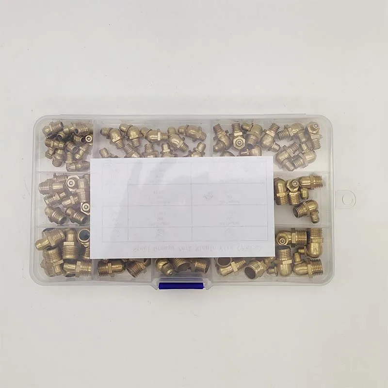 95pcs/Set Brass Hydraulic Grease Fitting Replacdement, Brass Grease Zerk M6 M8 M10