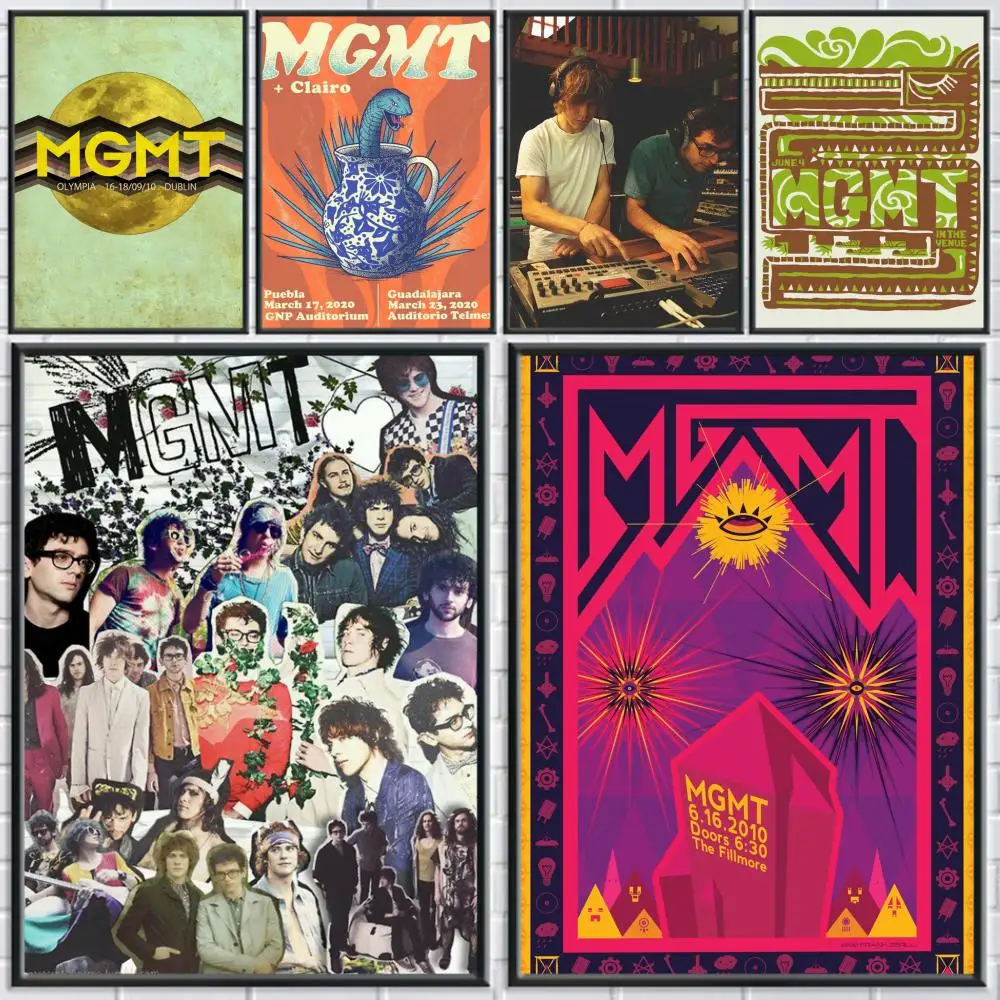 Rock Psychedelic Band M-MGMT-S Music Poster Canvas painting with prints Home bedroom living room decoration gift
