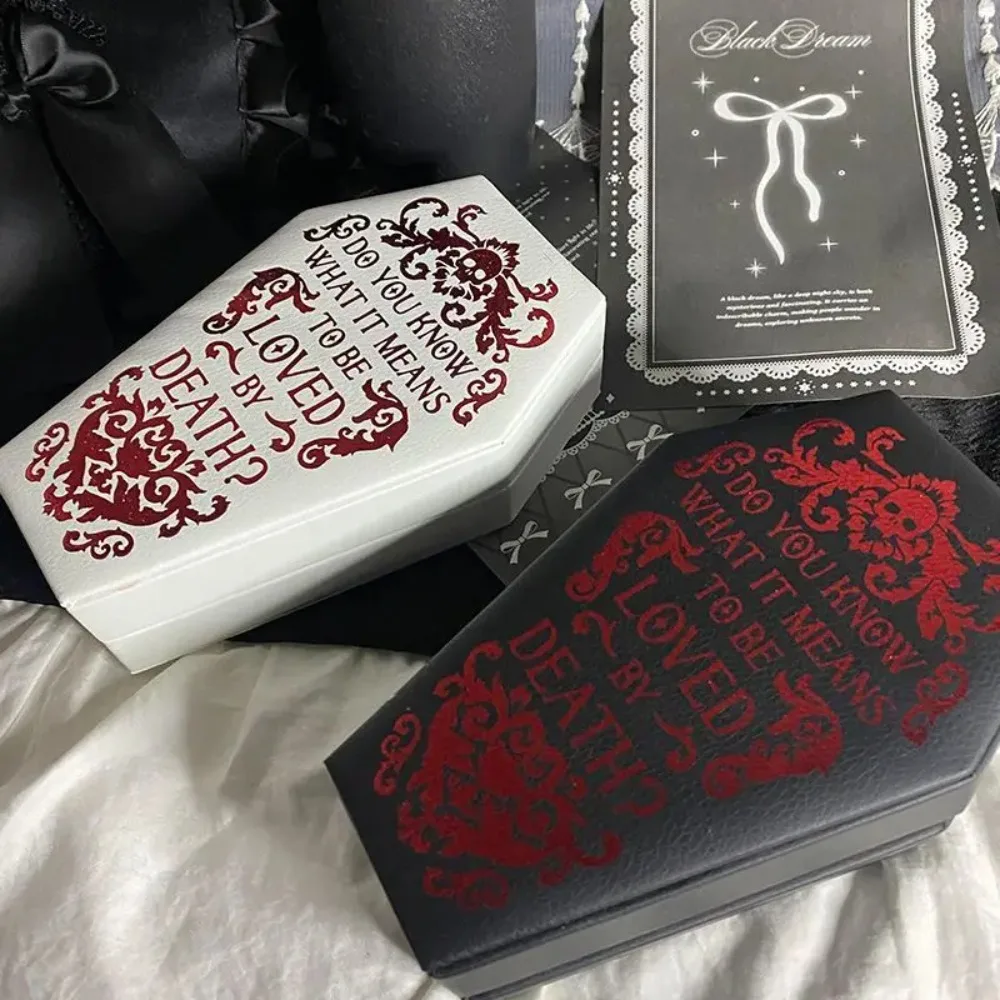 

Gothic Coffin Jewelry Box Display Case Velvet Halloween Gift Packaging Box Trinkets Storage Elegant Portable Jewelry Organizer