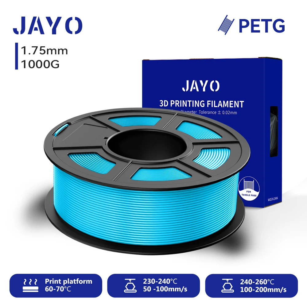 JAYO 3D PETG Filament 1.75mm +/-0.02mm 1100g PLA Printer Filament Netjes Wond 3D Afdrukken materiaal Voor Bambu FDM 3D Printer - afbeelding 1
