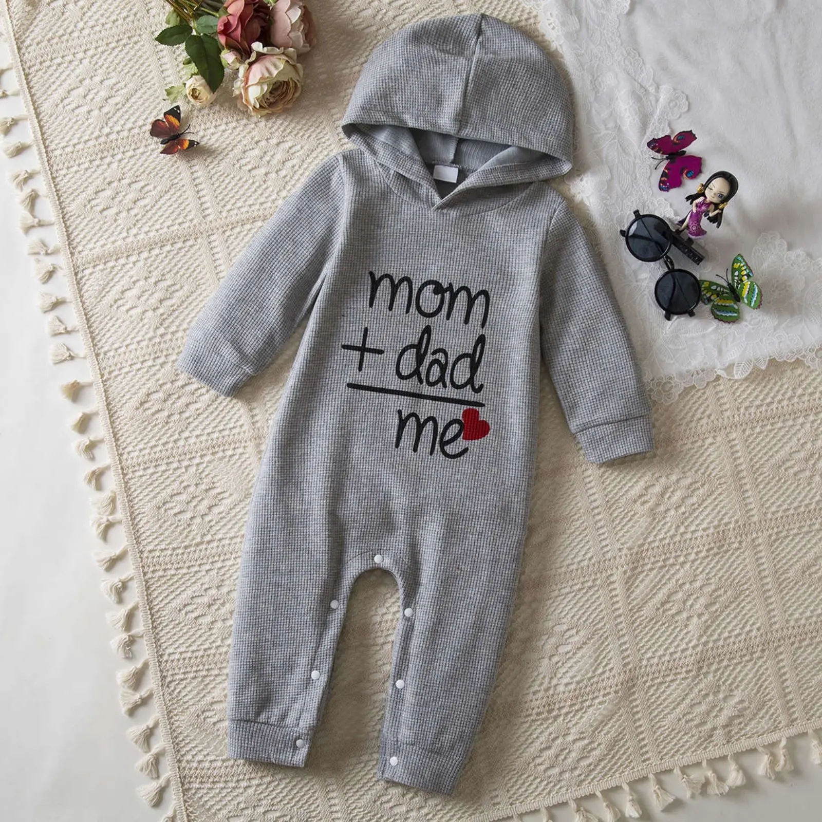 

Baby Jumpsuit Casual Comfortable Soft Boys and Girls Long Sleeved Newborn Clothes Thicken Hooded Jumpsuit Winter Newborn Clothes