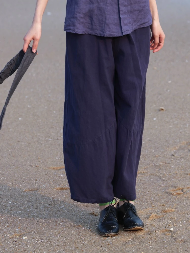 

Весенние модные широкие брюки из хлопка и льна с эластичным поясом, простые винтажные повседневные брюки прямого кроя для женщин