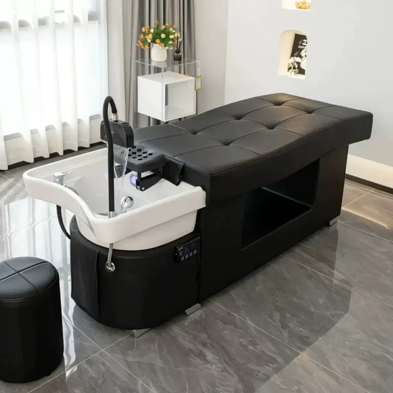 Thai Curved Hair Treatment Shampoo Bed for Beauty and Barber Shop Waterfall Water Circulation Massage Head Spa Chair