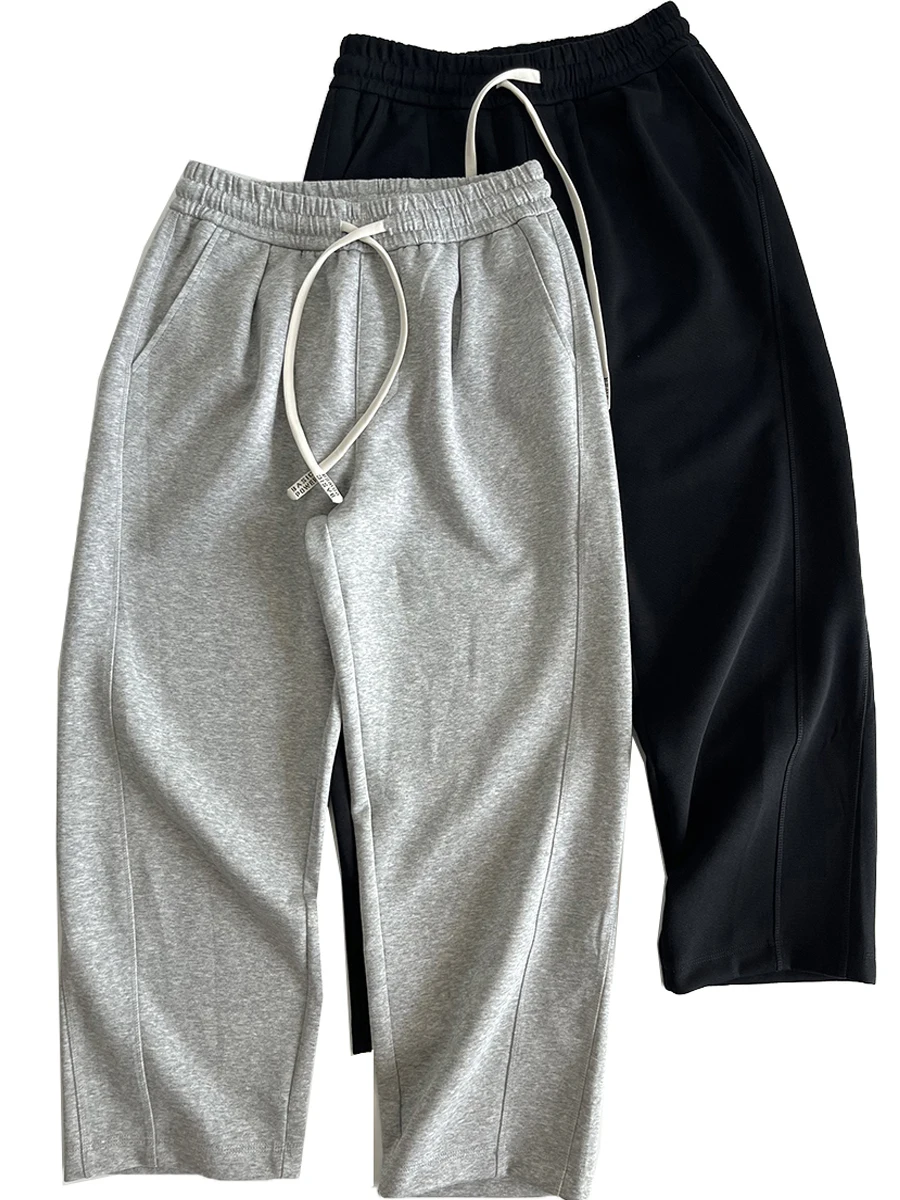 

Мужские повседневные брюки свободного кроя с прямыми штанинами, плотные (350 г), весна-осень, модный бренд, эластичный пояс