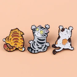 Funny Pet Cat Enamel Pins Lapel Pins Badge For Backpack Clothes Pin Climbing Styling  Metal Brooches Jewellery Gifts For Friends