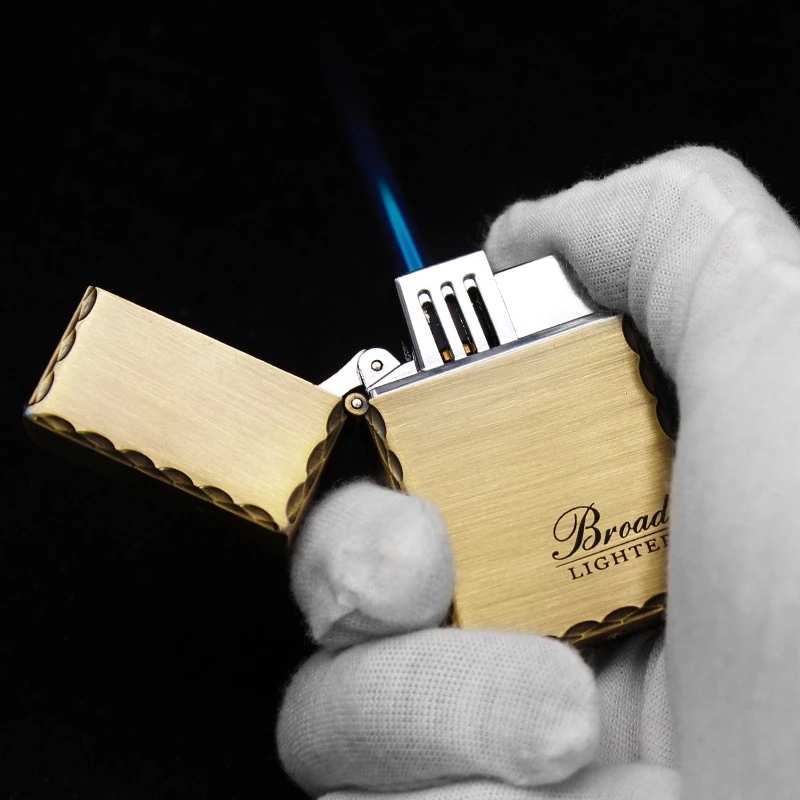 Unusual Retro Metal Butane Gas Lighter 1300C Mini Torch Lighter Cigarette Cigar Jet Lighter Outdoor Camping Ignition Tool