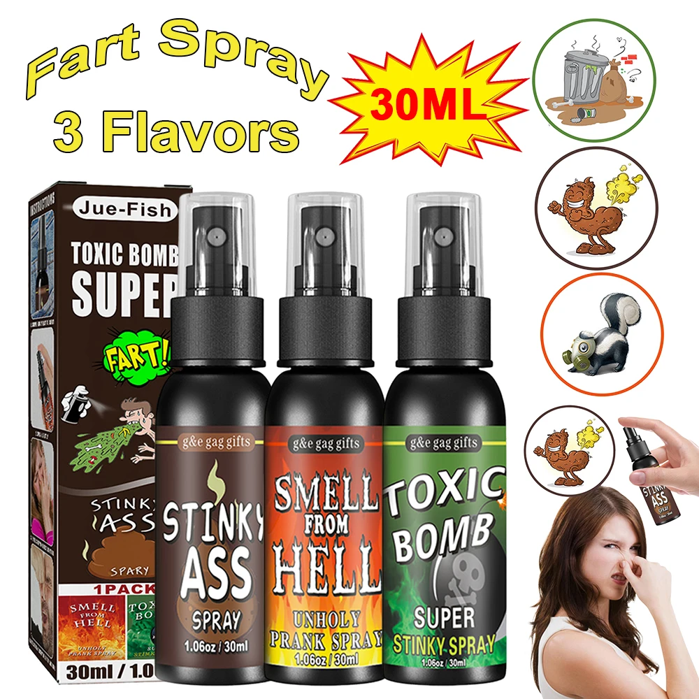 30ml Poop Spray Creative Liquid Fart Gag Prank Joke Spray Funny Halloween Toy Stink Bomb Extra Strong Smelly Stinky Gas Spray