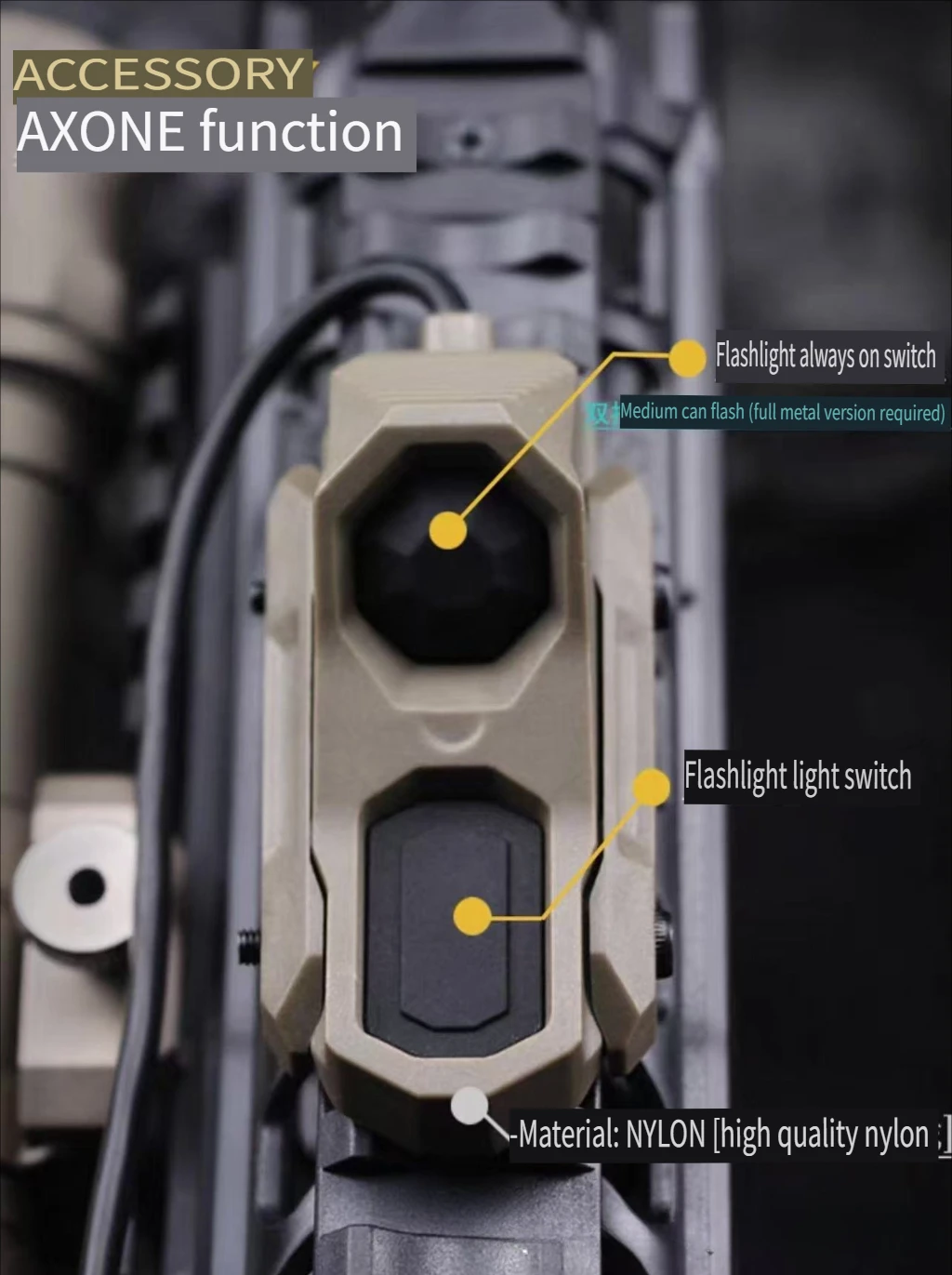 Einstellbares grünes taktisches Lichtmodul mit Dauer- und Stroboskopmodus, Batteriefach passend für 20-mm-Schiene, Zubehör für Outdoor-Spielzeug – Detail 8