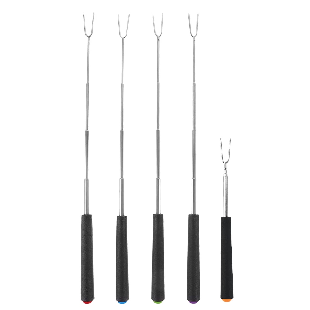 

5 Pcs Barbecue Fork Cookware Accessories Small Tools Bbq Smores Skewers Fruit Utensil Campfire Sticks