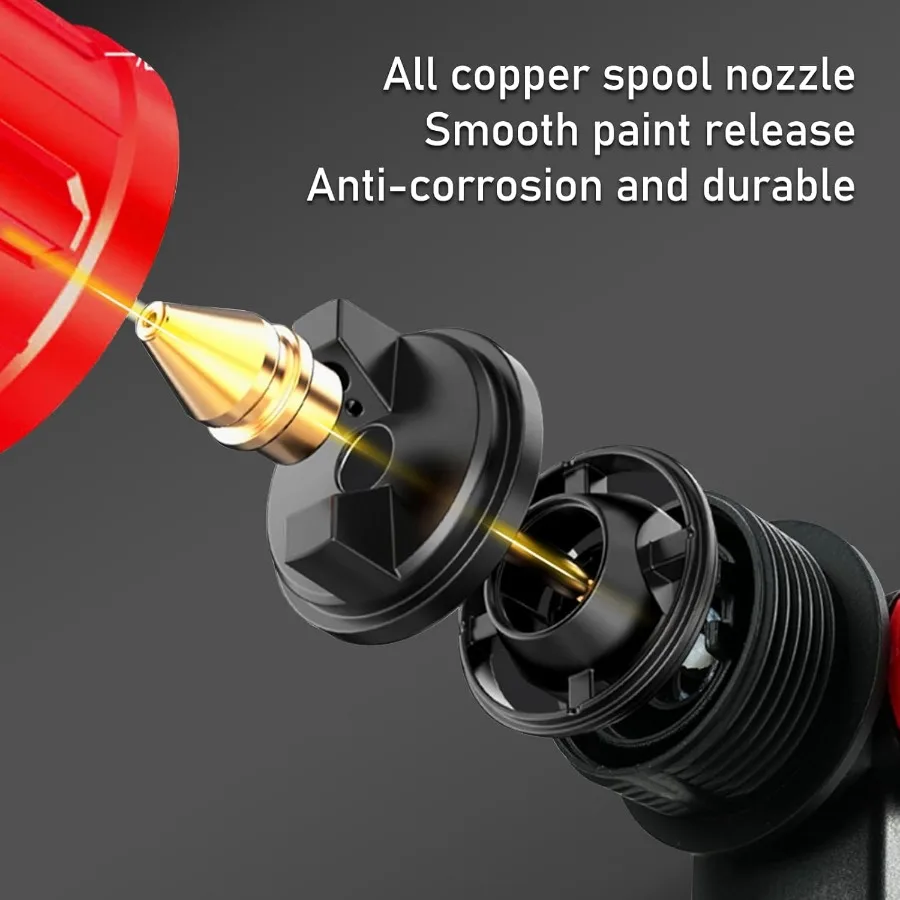 بخاخ طلاء كهربائي 1000 وات HVLP مسدس طلاء كهربائي مع 6 فوهات نحاسية و3 أنماط رش 1200 مل حاوية عالية السعة لـ #3