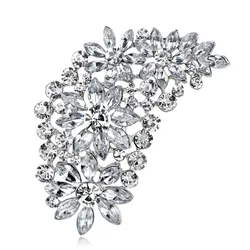Retro Alloy Crystal Glass Exaggerated Brooch Women's Style Pin Accessories