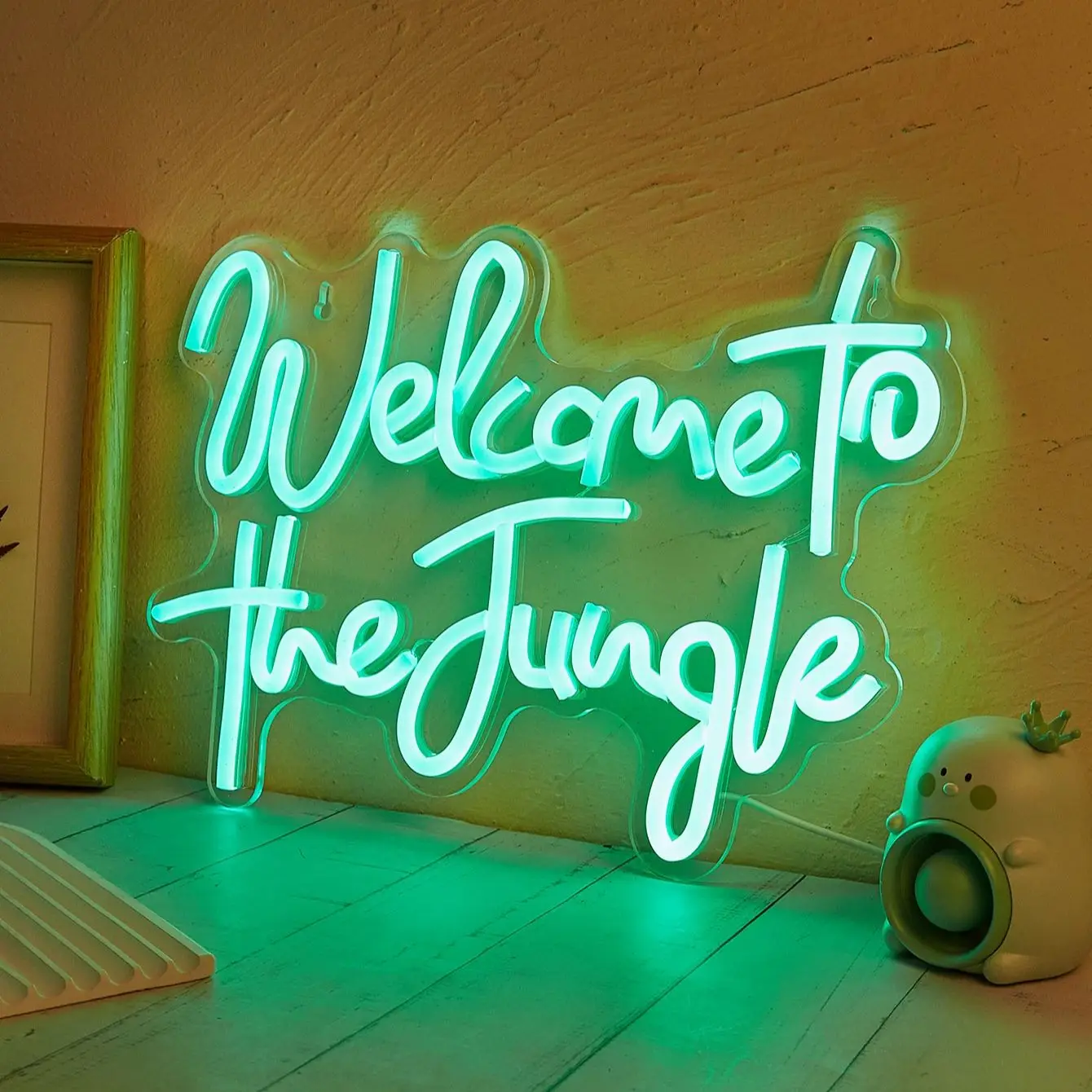 Chi-buy LED Neon Welcome To The Jungle Insegne al neon alimentate tramite USB Decor Lamp Signs Regalo di compleanno Wall Art per camera da letto Bar Negozio